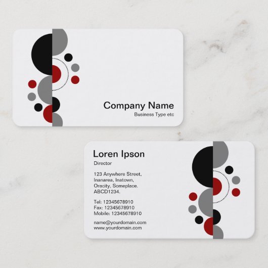 Abstrakt Crescents 01 - Ruby Red Visitenkarte (Vorne/Hinten)