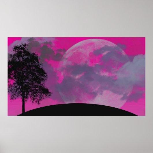 Abstrakt Crimson Moon Poster (Vorne)
