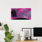 Abstrakt Crimson Moon Poster (Heimbüro)