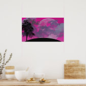 Abstrakt Crimson Moon Poster (Küche)