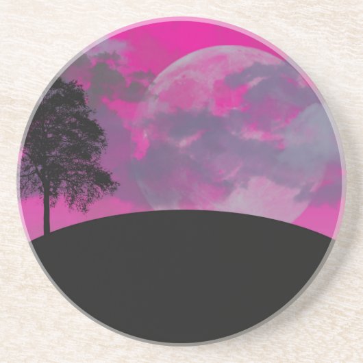 Abstrakt Crimson Moon Sandstone Untersetzer (Vorne)
