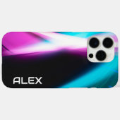 Abstrakt Cyan, Magenta & Black Dynamic iPhone Case (Rückseite (Horizontal))