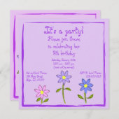 Abstrakt Daisies Kid's Party Einladung (Vorne/Hinten)