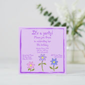 Abstrakt Daisies Kid's Party Einladung (Stehend Vorderseite)