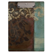 Abstrakt Damask Tapestry von Jennifer Goldberger Klemmbrett (Vorderseite)