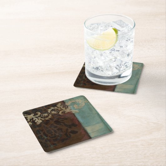 Abstrakt Damask Tapestry von Jennifer Goldberger Rechteckiger Pappuntersetzer (Vor Ort)