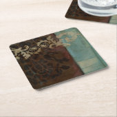 Abstrakt Damask Tapestry von Jennifer Goldberger Rechteckiger Pappuntersetzer (angewinkelt)