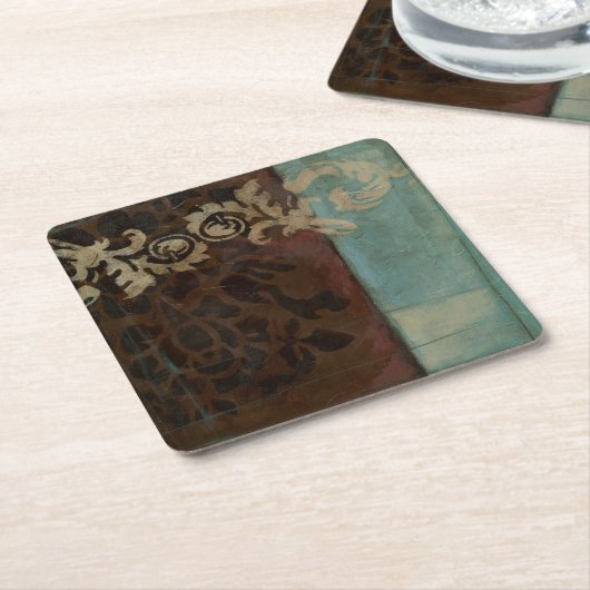 Abstrakt Damask Tapestry von Jennifer Goldberger Rechteckiger Pappuntersetzer (angewinkelt)