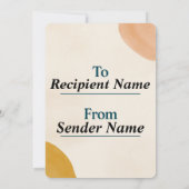 Abstrakt Danke Card - Herzliche Nachricht mit eine (Rückseite)