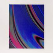 Abstrakt Dark Blue Gray Magenta Fraktal Swirl Puzzle (Vertikal)
