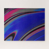 Abstrakt Dark Blue Gray Magenta Fraktal Swirl Puzzle (Horizontal)