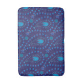Abstrakt Dark Blue Paisley Tulip Blumenmuster Badematte (Vorderseite Vertikal)