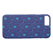 Abstrakt Dark Blue Paisley Tulip Blumenmuster Case-Mate iPhone Hülle (Rückseite (Horizontal))