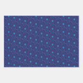 Abstrakt Dark Blue Paisley Tulip Blumenmuster Geschenkpapier Set (Vorderseite 2)