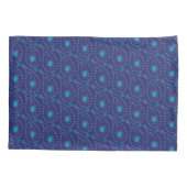 Abstrakt Dark Blue Paisley Tulip Blumenmuster Kissenbezug (Rückseite)