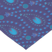 Abstrakt Dark Blue Paisley Tulip Blumenmuster Kurzer Tischläufer (Ecke)