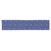 Abstrakt Dark Blue Paisley Tulip Blumenmuster Kurzer Tischläufer (Horizontal)