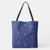 Abstrakt Dark Blue Paisley Tulip Blumenmuster Tasche (Rückseite)