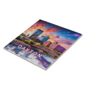 Abstrakt Dayton Skyline Art Modern City Fliese (Seite)