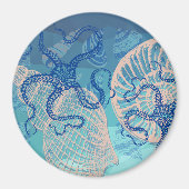 Abstrakt Deep Blue Sea Print 3" Magnet (Vorne)