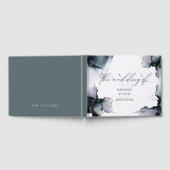 Abstrakt Deep Cyan Dusty Amethyst Geode Gästebuch (Voll)