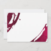 Abstrakt Deep Ruby Red Brushstrikes Flat Notecard Mitteilungskarte (Rückseite)