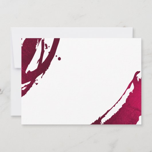 Abstrakt Deep Ruby Red Brushstrikes Flat Notecard Mitteilungskarte (Rückseite)