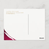 Abstrakt Deep Ruby Red Brushstrikes Postkarte (Rückseite)