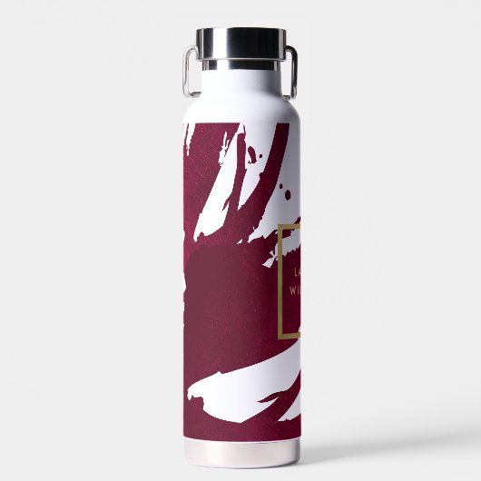 Abstrakt Deep Ruby Red Brushstrikes Trinkflasche (Vorne)