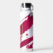 Abstrakt Deep Ruby Red Brushstrikes Trinkflasche (Rückseite)