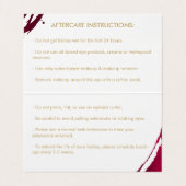 Abstrakt Deep Ruby Red Brushstrikes Visitenkarten (Innenseite Aufgefaltet)