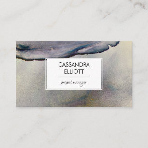 Abstrakt Denim Blue & Gold Alkoholtupfer Flüssigk Visitenkarte