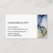 Abstrakt Denim Blue & Gold Alkoholtupfer Flüssigke Visitenkarte (Rückseite)