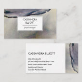 Abstrakt Denim Blue & Gold Alkoholtupfer Flüssigke Visitenkarte (Vorne/Hinten)