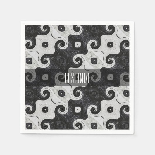Abstrakt Diamond Eye Curls Muster Napkins 2 Serviette (Vorderseite)