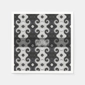 Abstrakt Diamond Eye Curls Muster Napkins Serviette (Vorderseite)