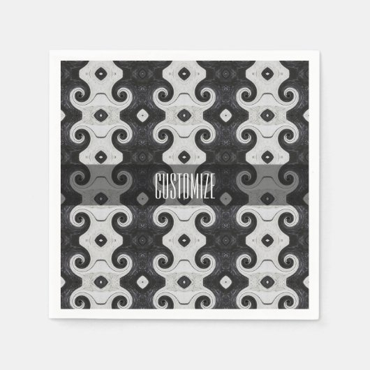 Abstrakt Diamond Eye Curls Muster Napkins Serviette (Vorderseite)