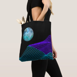 Abstrakt Dimensions Planet Lila Blue Black Tasche