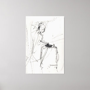 Abstrakt DJ Portrait Vintag Sketch - Premium Leinwanddruck