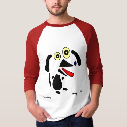 Abstrakt Dog Mens Raglan T - Shirt (Vorderseite)