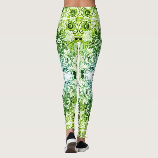 Abstrakt Doodle Art Leggings (Rückseite)