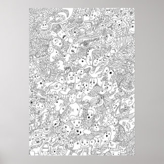 Abstrakt Doodle Art Poster