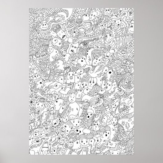 Abstrakt Doodle Art Poster (Vorne)