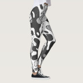 Abstrakt Doodle Camouflage Black Style Leggings (Rechts)