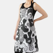 Abstrakt Doodle Camouflage Black Style Schürze (InSitu)