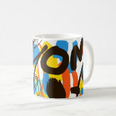 Abstrakt doodle, helle Sommermuster. Kaffeetasse (VorderseiteRechts)