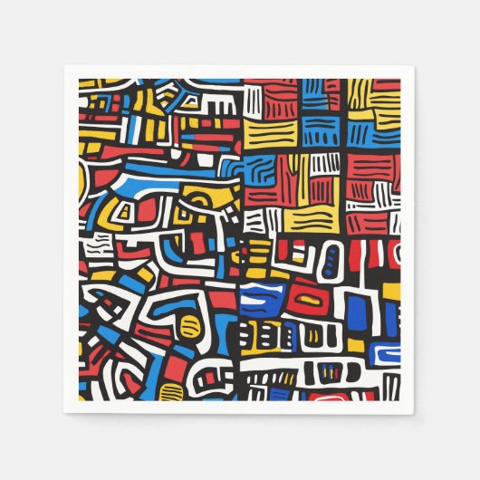 abstrakt doodle modern serviette (Vorderseite)