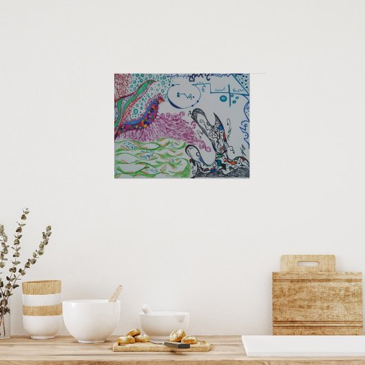 Abstrakt Doodle Poster (Küche)