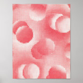 Abstrakt Dot Art Pixel Red Poster (Vorne)