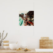 Abstrakt Dragon Skull Hexchy AI Art Matt Value Poster (Küche)